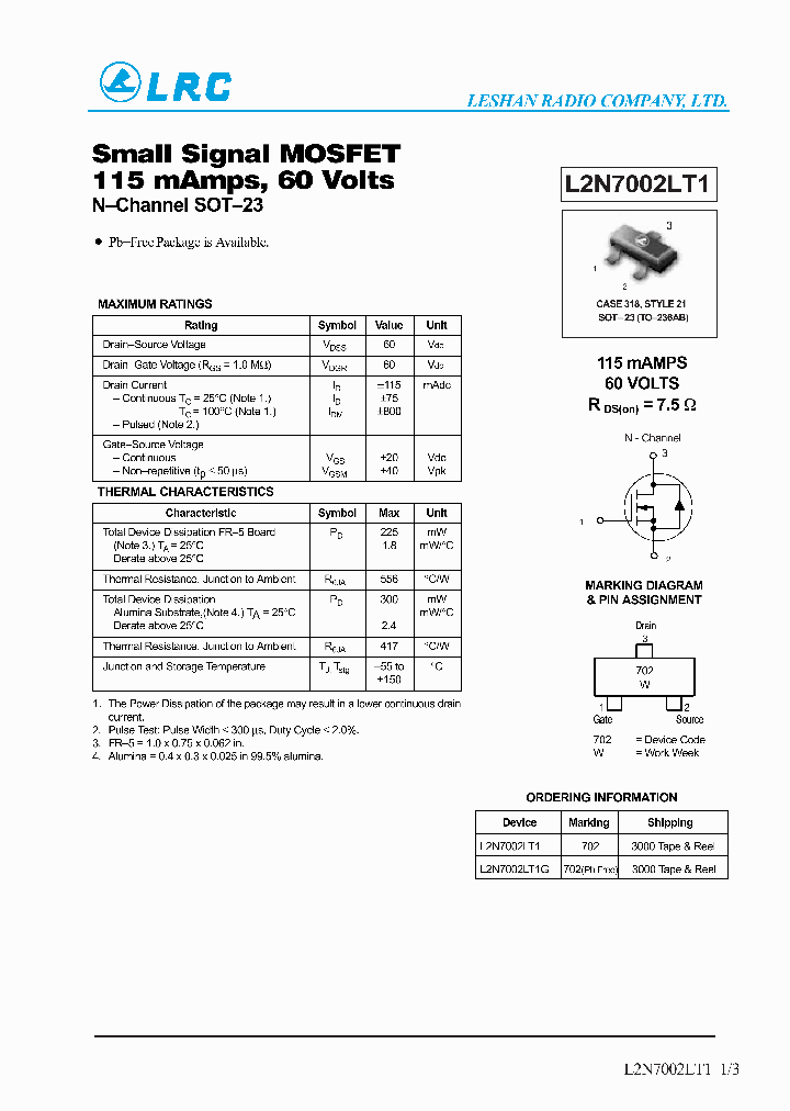 L2N7002LT1_1026076.PDF Datasheet