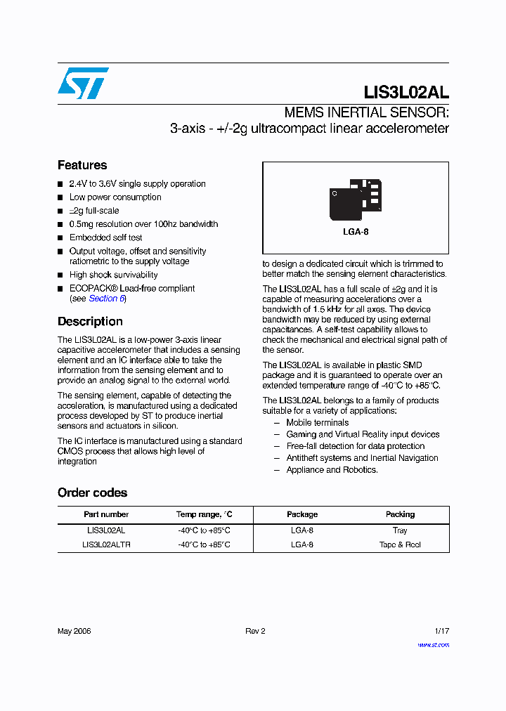 LIS3L02ALTR_663840.PDF Datasheet