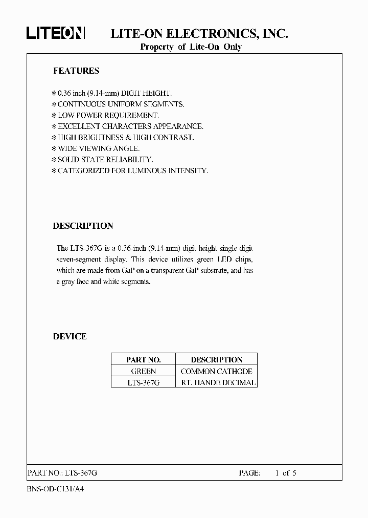 LTS367G_1268407.PDF Datasheet