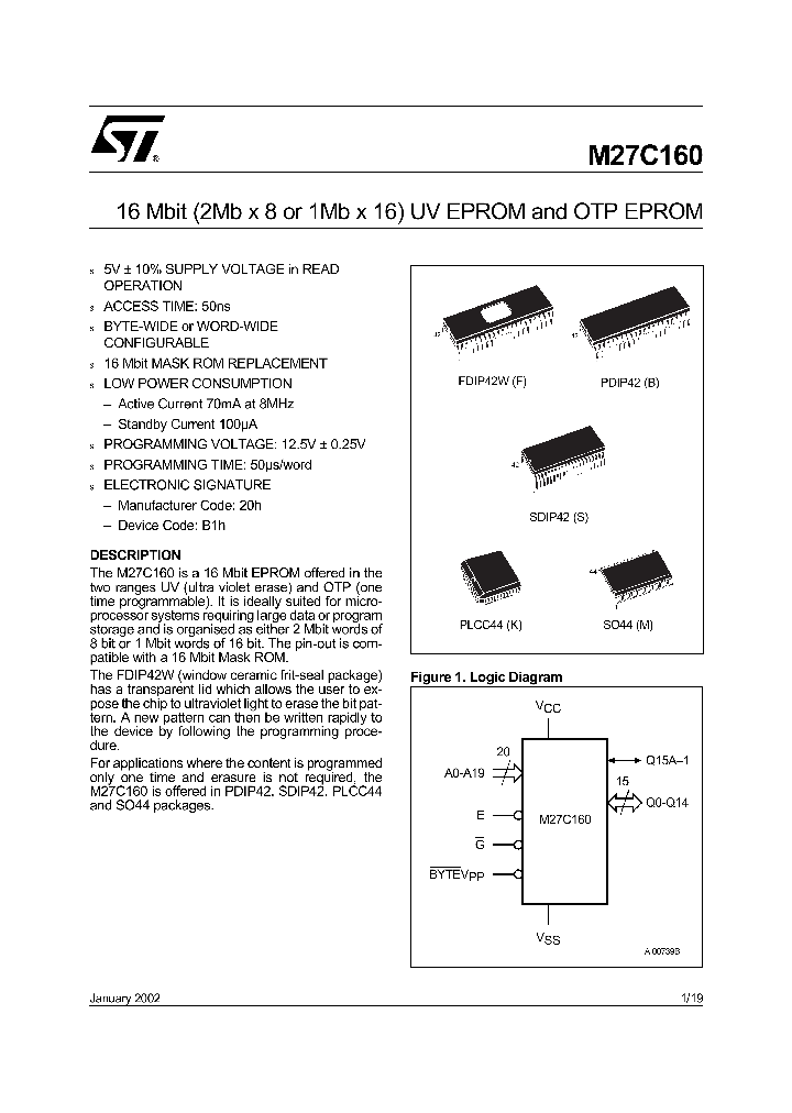 M27C160-100F1_817606.PDF Datasheet