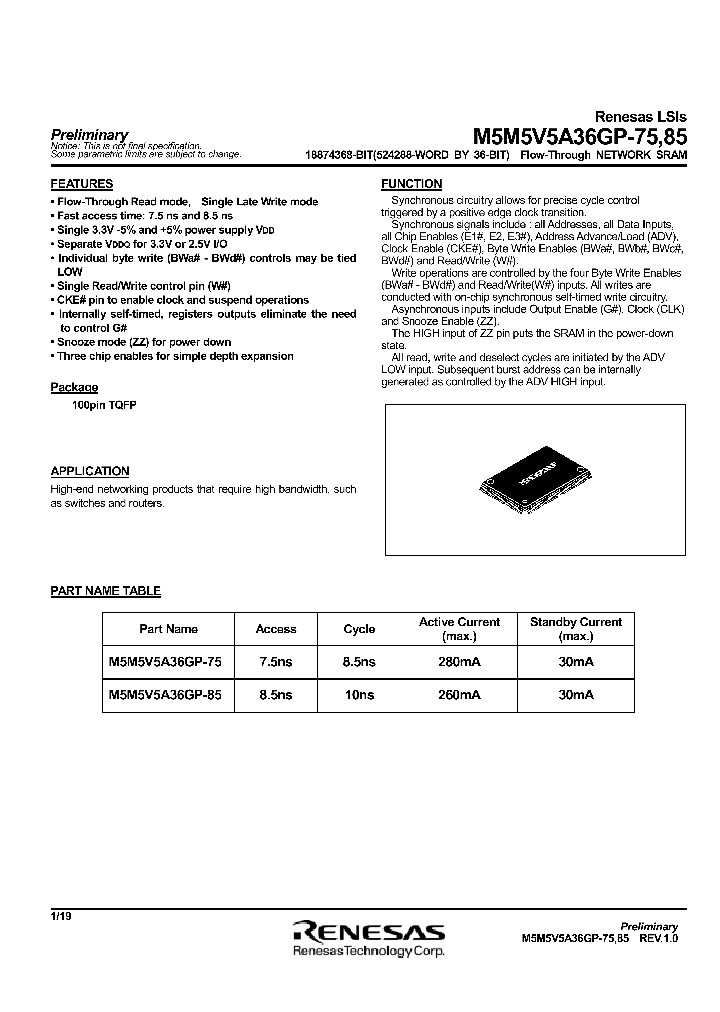 M5M5V5A36GP-85_1270199.PDF Datasheet
