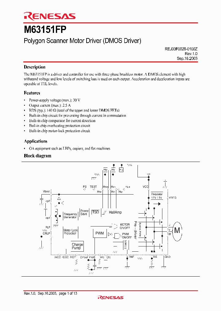 M63151FP_1270399.PDF Datasheet