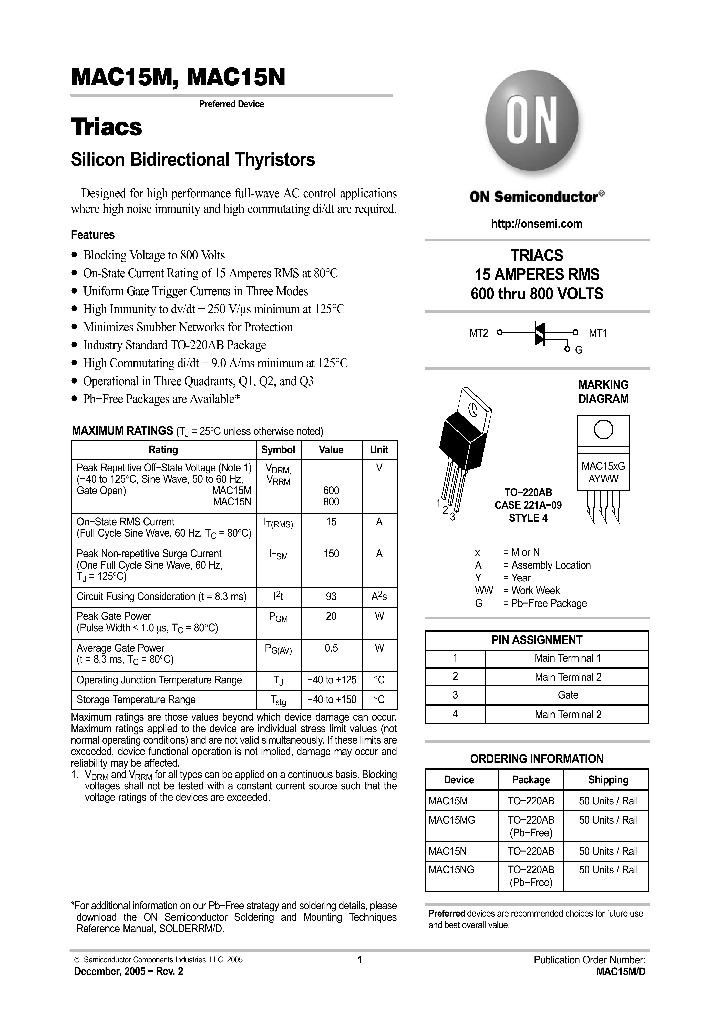 MAC15N_1107547.PDF Datasheet