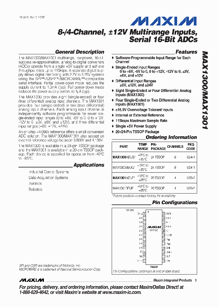 MAX1300BEUG_662779.PDF Datasheet