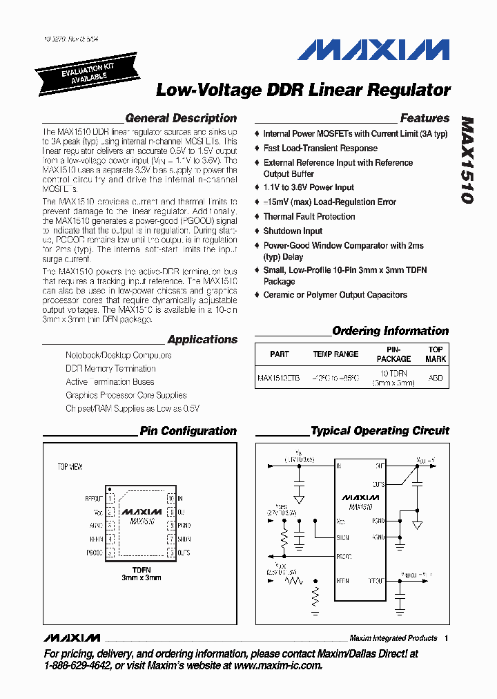 MAX1510ETB_1272397.PDF Datasheet