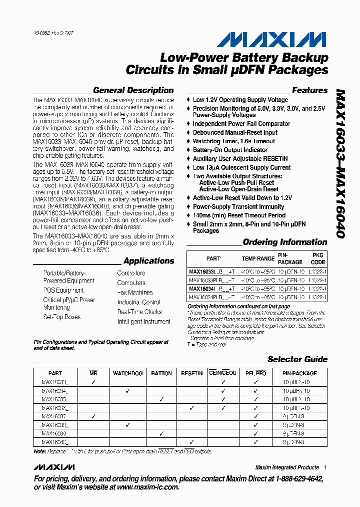 MAX16040PLA46_1272457.PDF Datasheet