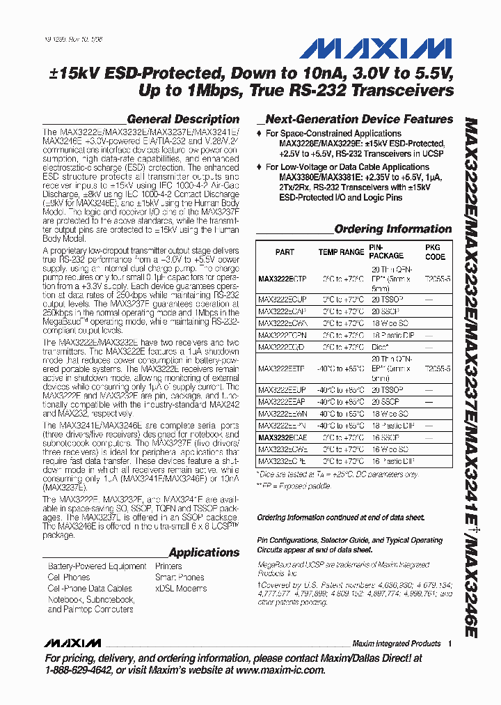 MAX3232ECUE_1072239.PDF Datasheet
