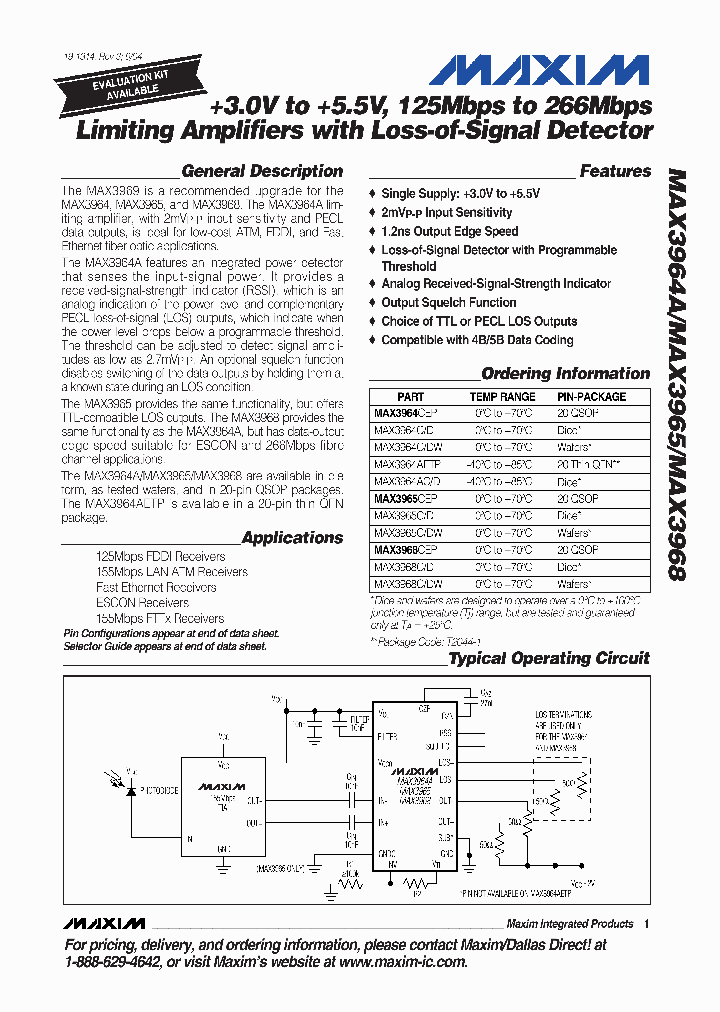 MAX3968CEP_1273157.PDF Datasheet