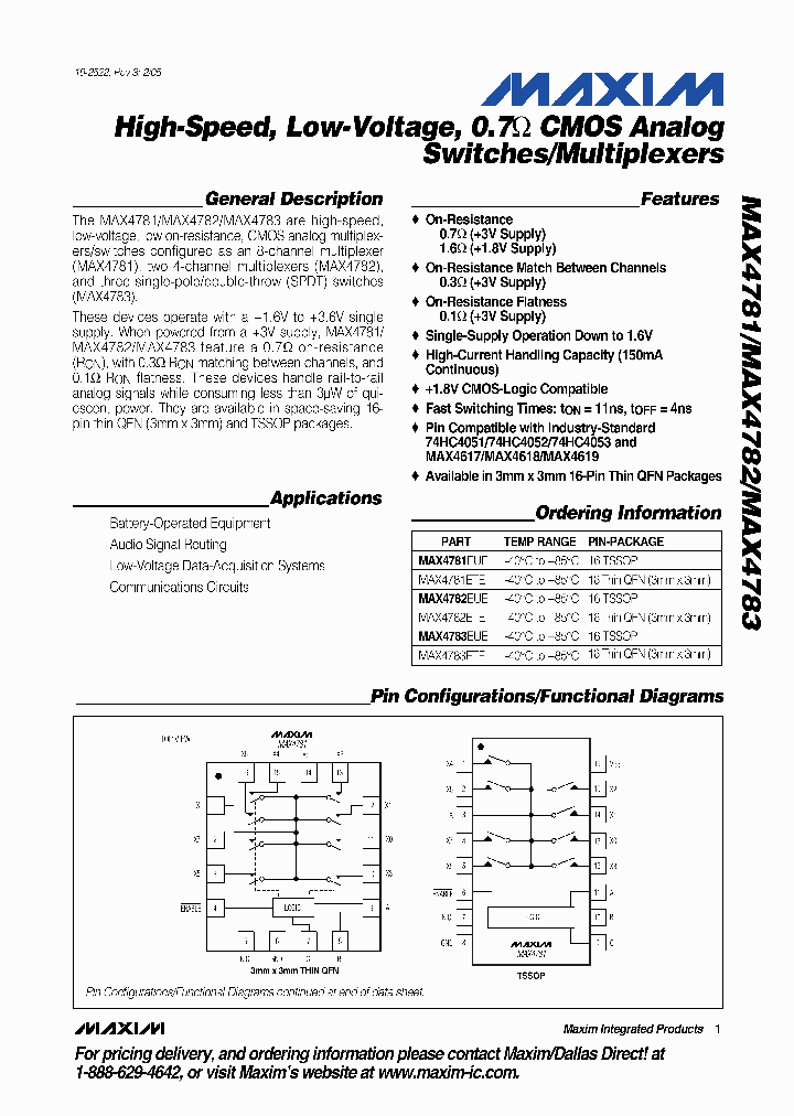 MAX4783EUE_1273424.PDF Datasheet