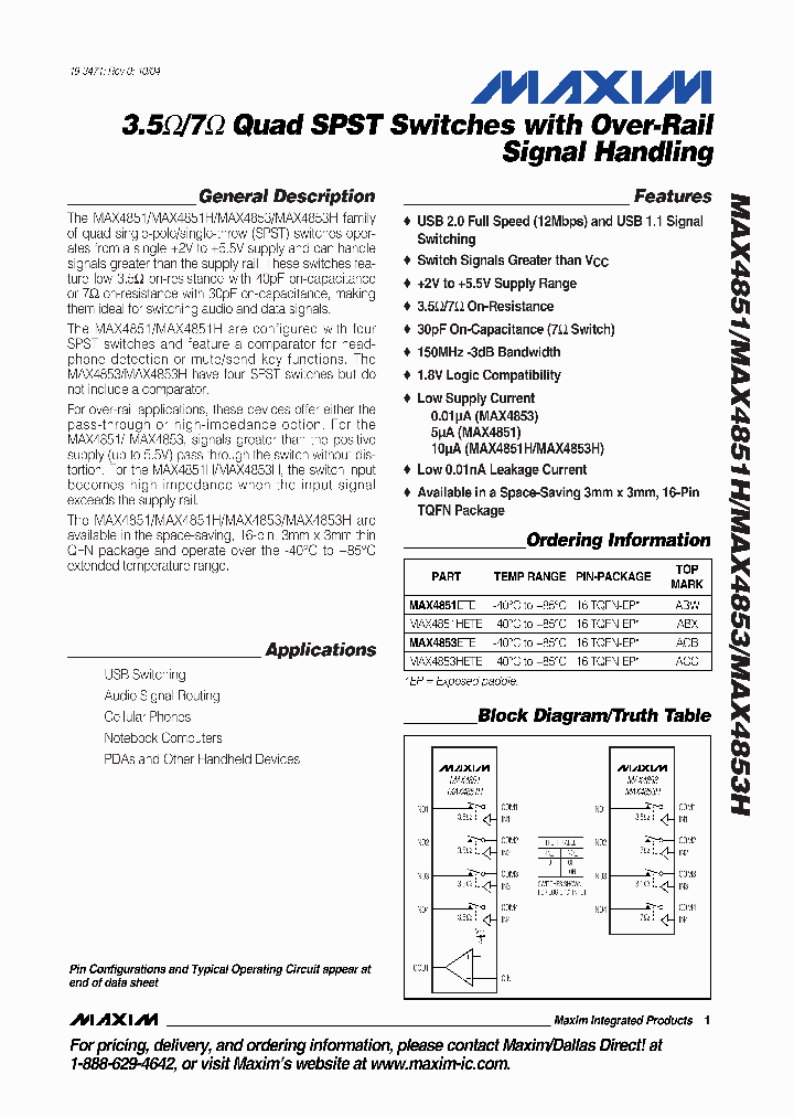 MAX4853HETE_1273438.PDF Datasheet