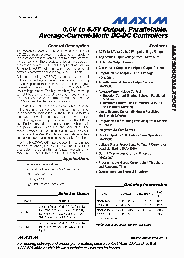 MAX5061EUE_1273476.PDF Datasheet