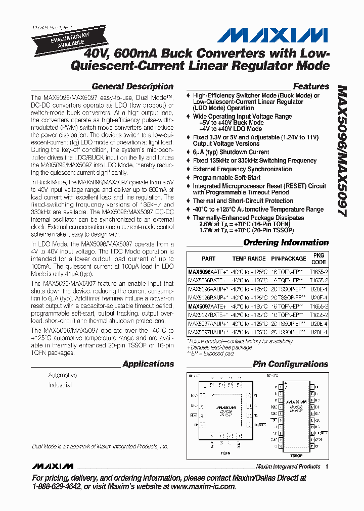 MAX5097BAUP_1273498.PDF Datasheet