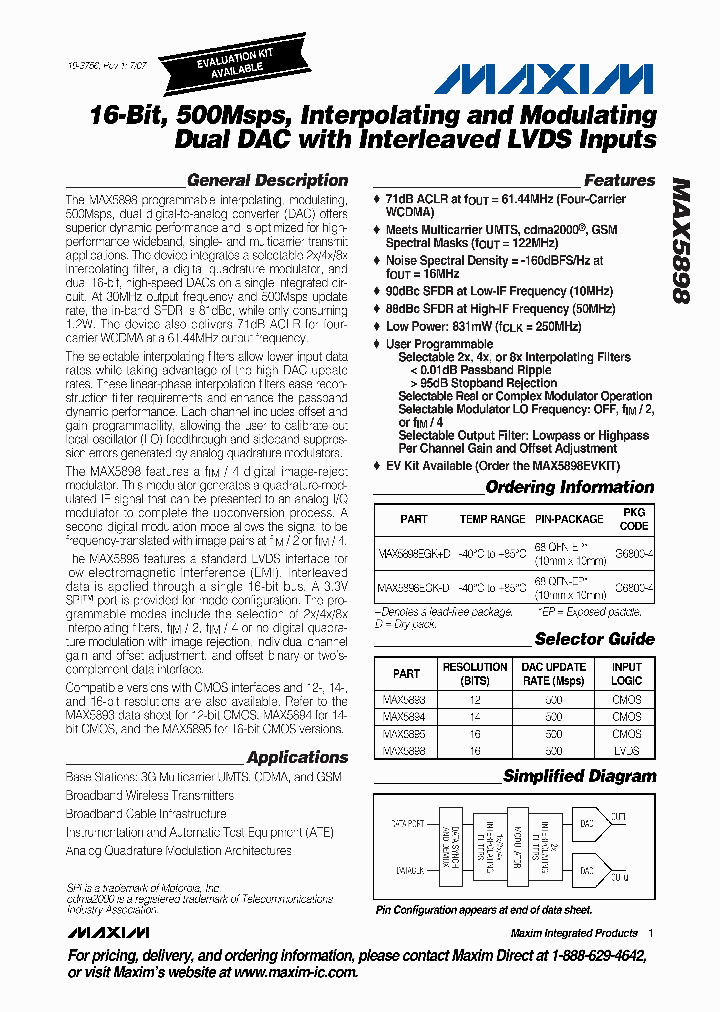 MAX5898EGK-D_1273657.PDF Datasheet