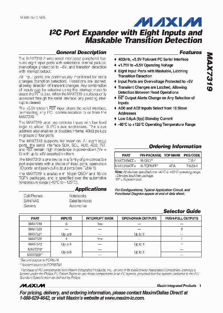 MAX7319AEE_722424.PDF Datasheet