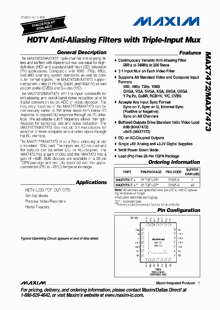 MAX7473UTI_688570.PDF Datasheet