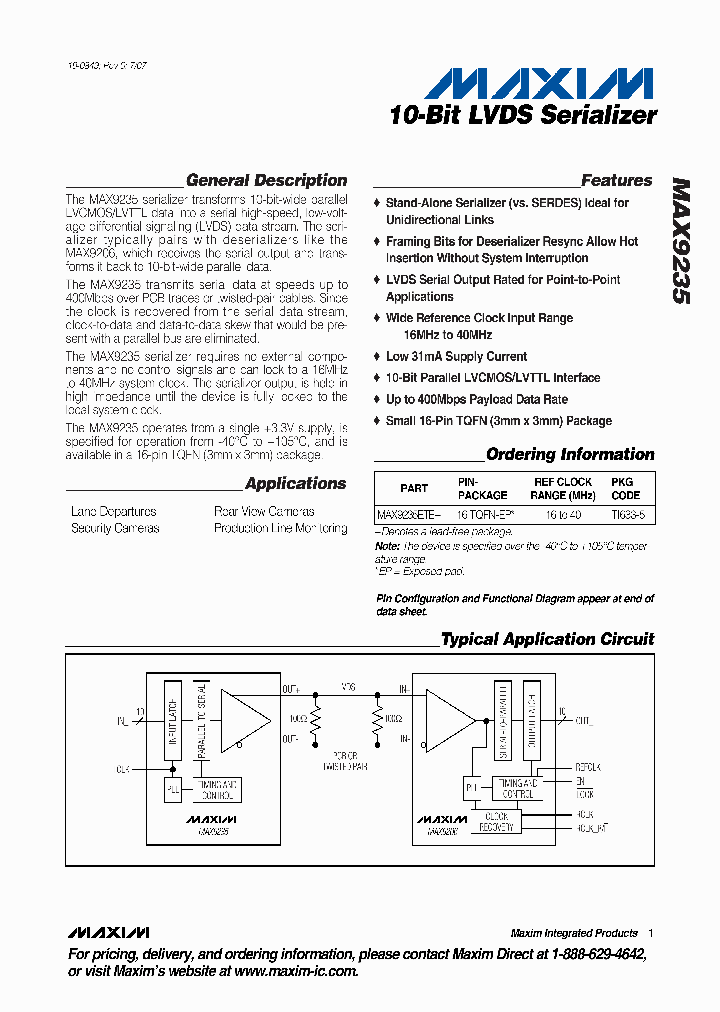MAX9235ETE_1274238.PDF Datasheet