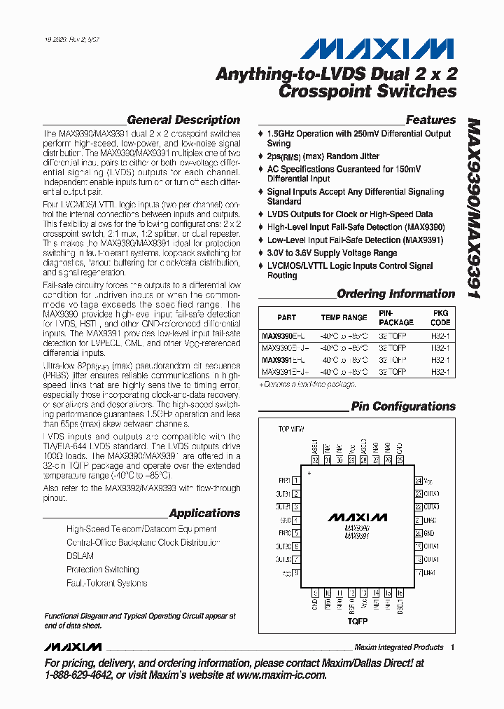 MAX9391EHJ_1274266.PDF Datasheet