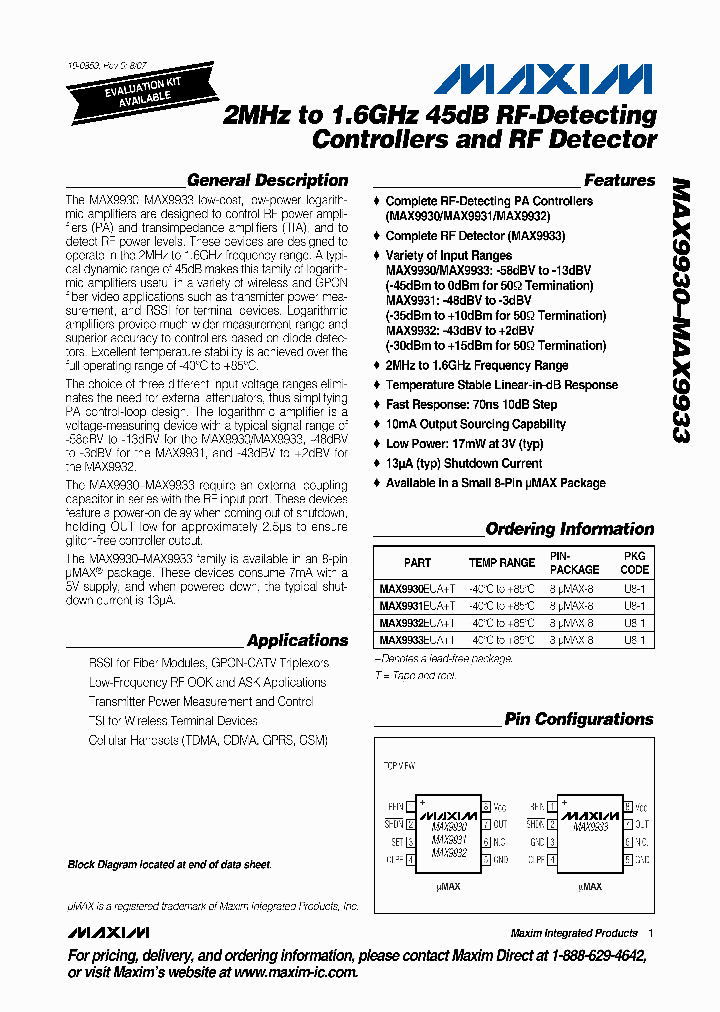 MAX9933EUAT_1274329.PDF Datasheet