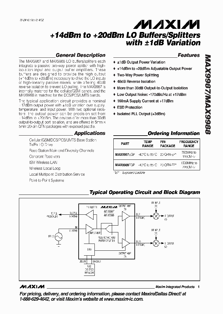 MAX9988EGP_1274343.PDF Datasheet