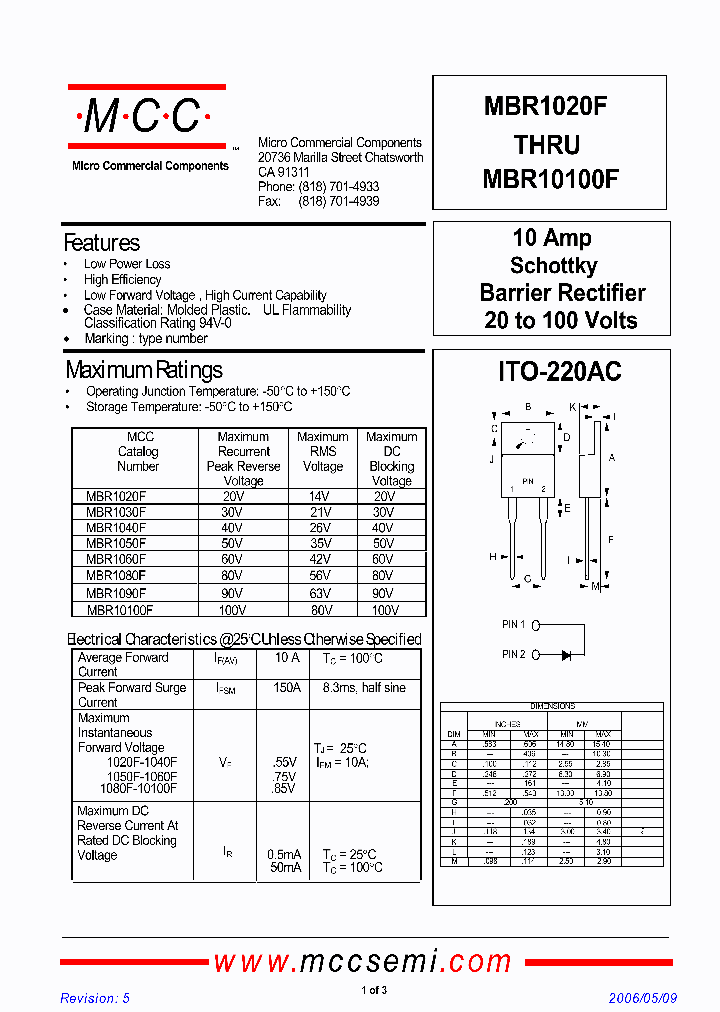 MBR1090F_1274953.PDF Datasheet