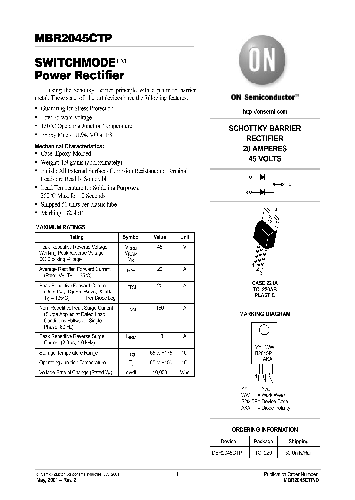 MBR2045CTP_1274993.PDF Datasheet
