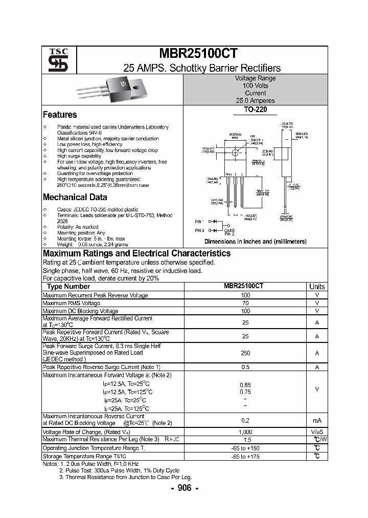 MBR25100CT_1275010.PDF Datasheet