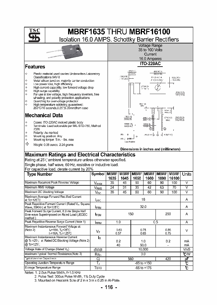 MBRF1645_1026698.PDF Datasheet