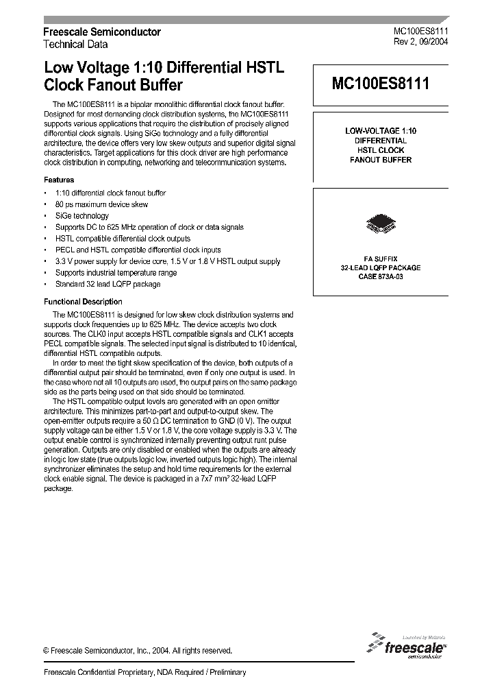 MC100ES8111_1275394.PDF Datasheet