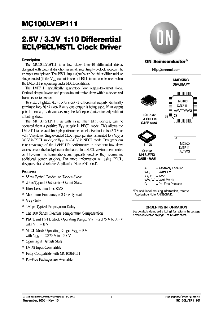 MC100LVEP111FAG_743146.PDF Datasheet