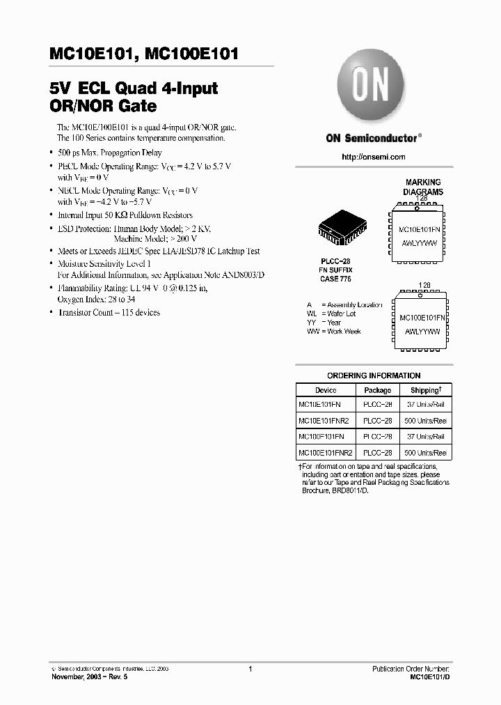 MC100E101_648359.PDF Datasheet