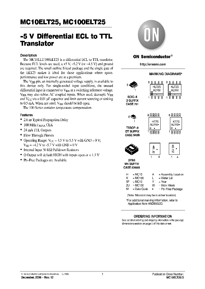 MC10ELT2506_742380.PDF Datasheet