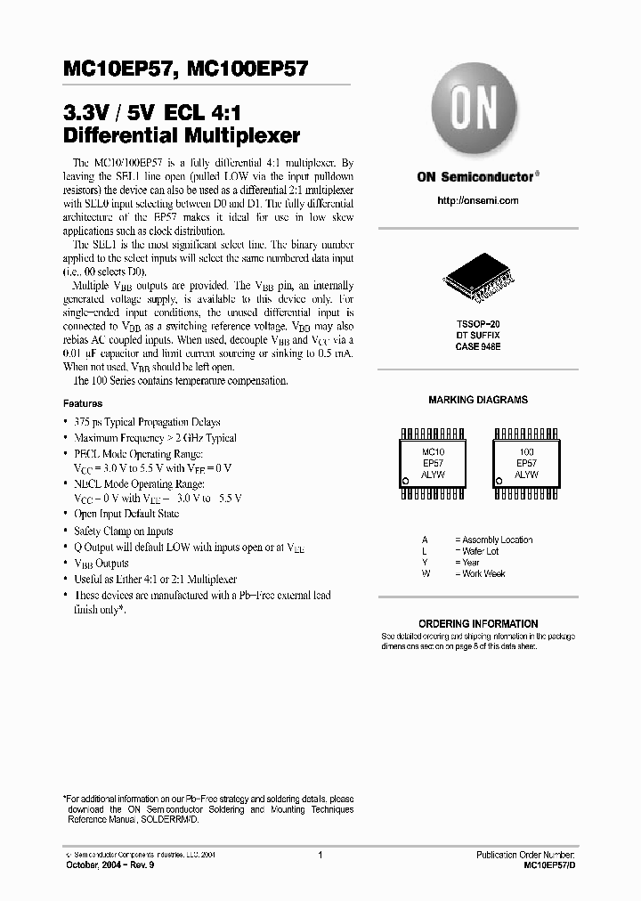 MC10EP57DTR2G_1275720.PDF Datasheet