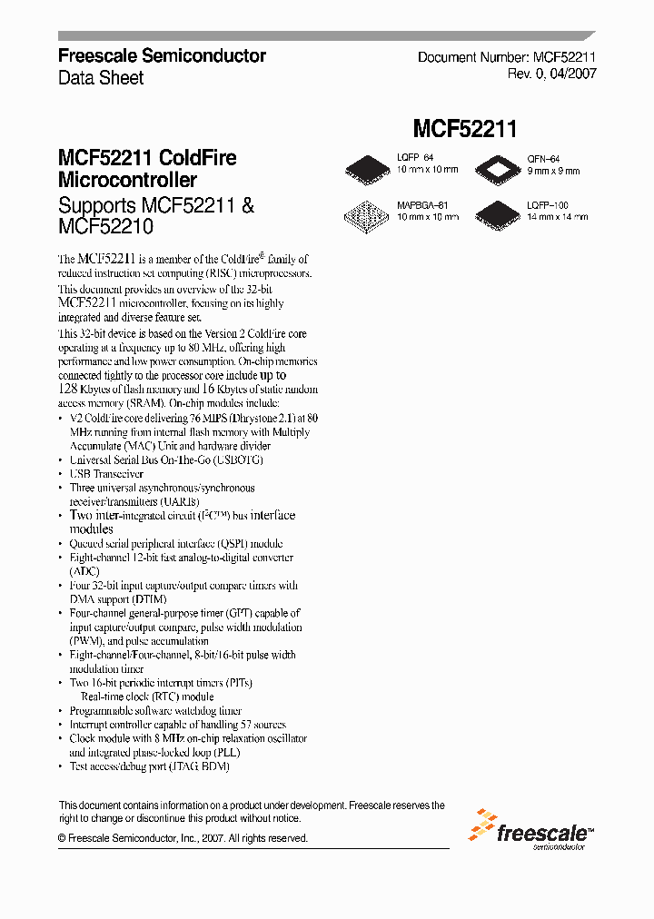 MCF52211_1277662.PDF Datasheet