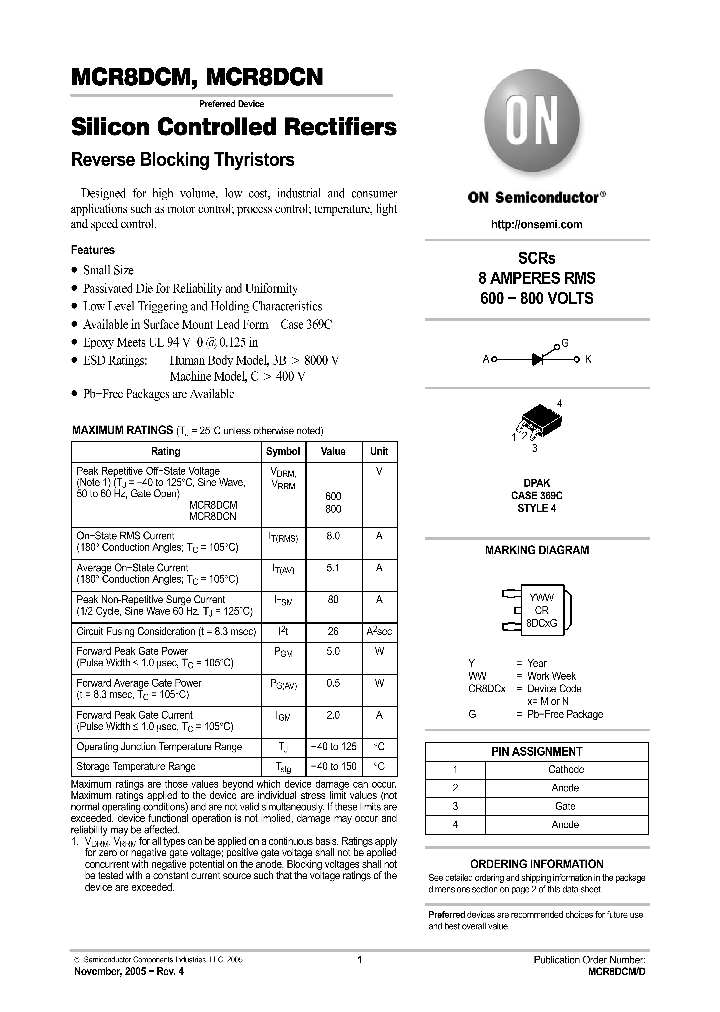 MCR8DCMT4_742480.PDF Datasheet