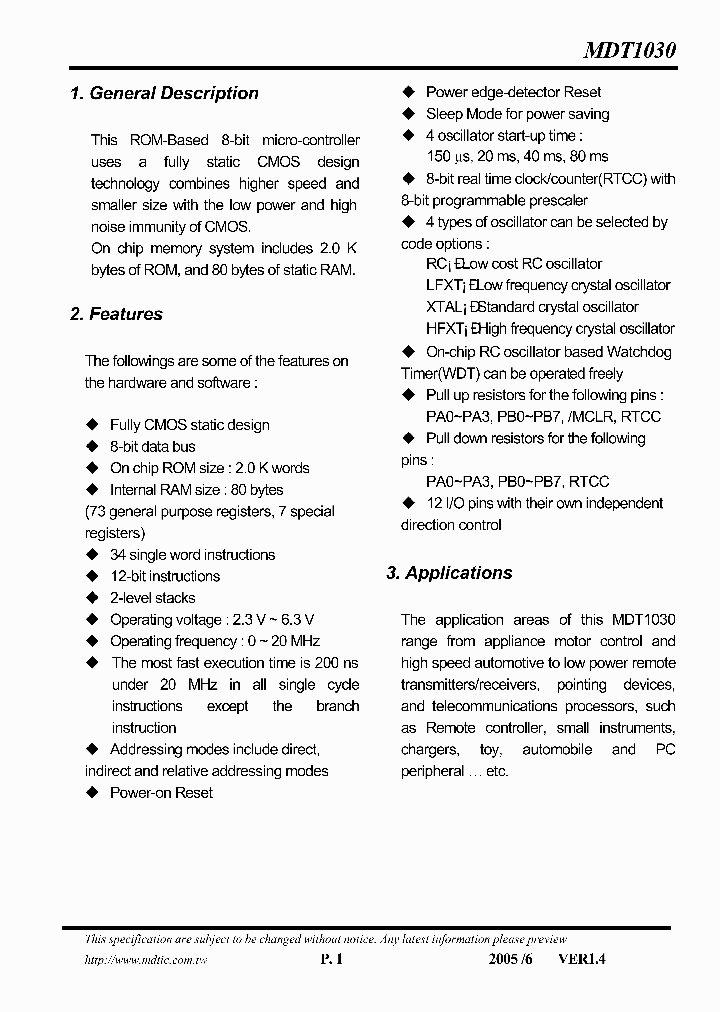 MDT1030_1278297.PDF Datasheet