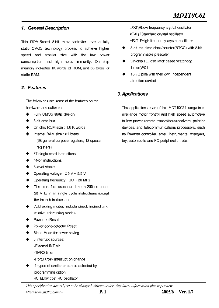 MDT10C61_884194.PDF Datasheet
