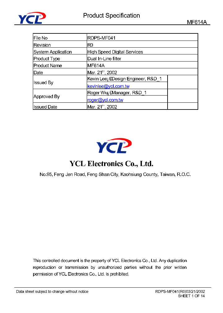 MF614A_1278479.PDF Datasheet