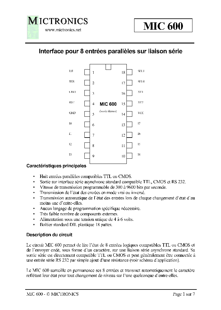 MIC600_1279468.PDF Datasheet