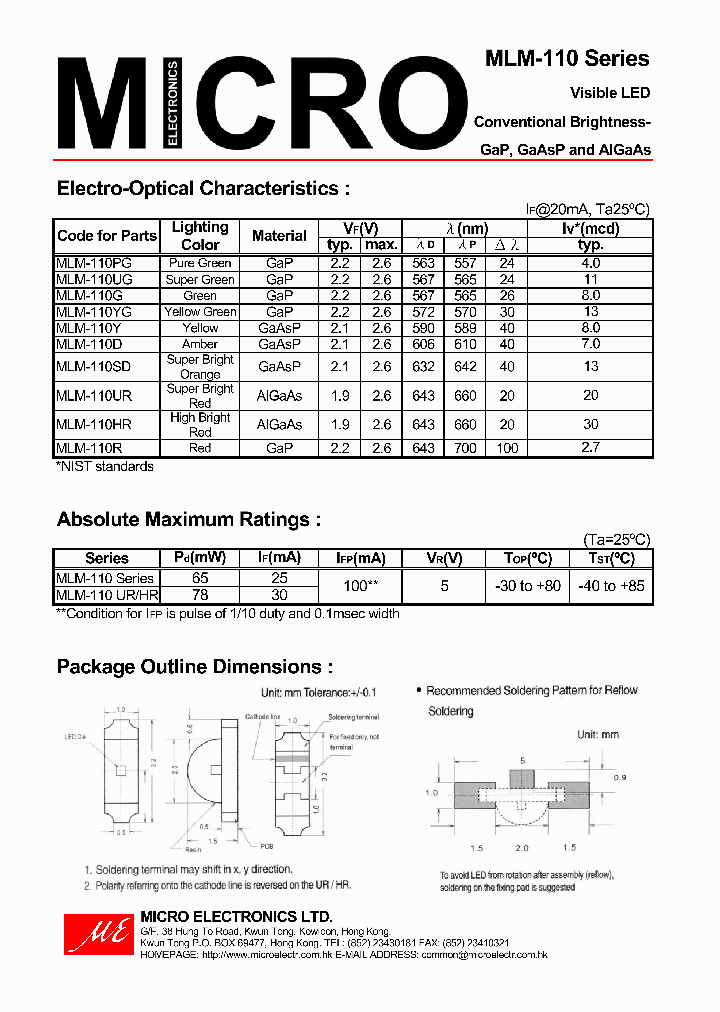 MLM-110YG_1280591.PDF Datasheet