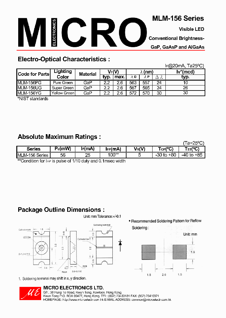 MLM-156YG_1280594.PDF Datasheet
