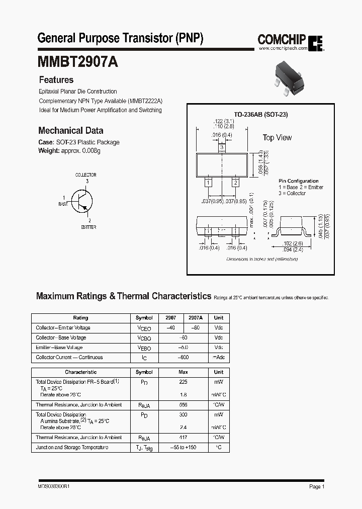 MMBT2907A_1281270.PDF Datasheet