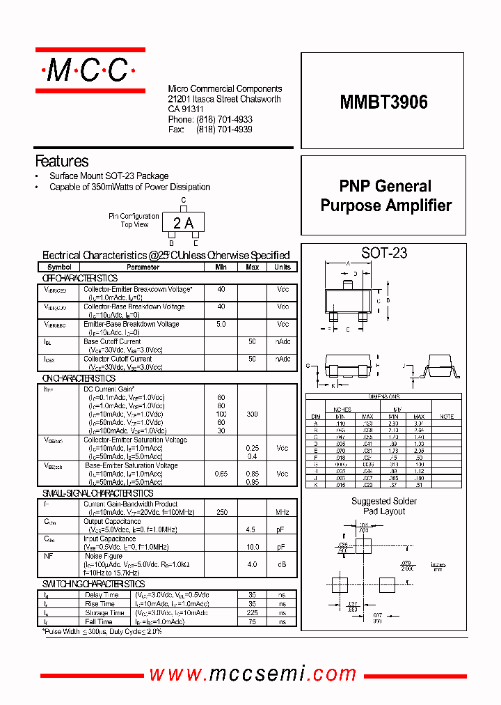 MMBT3906_1281315.PDF Datasheet