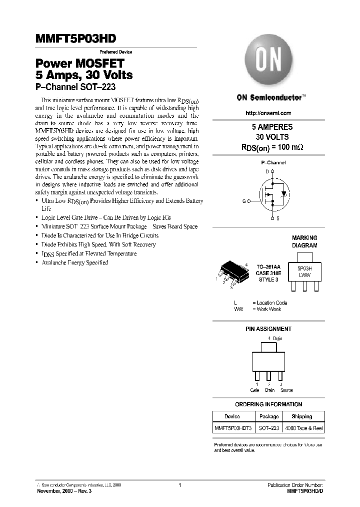 MMFT5P03HDT3_1281688.PDF Datasheet