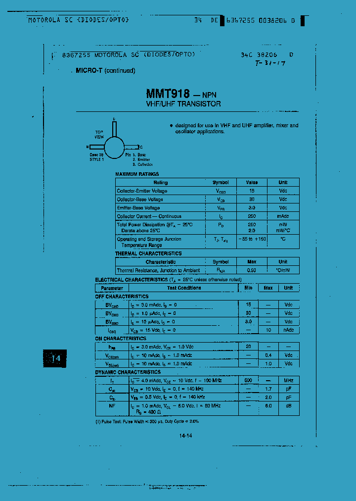 MMT918_1281875.PDF Datasheet