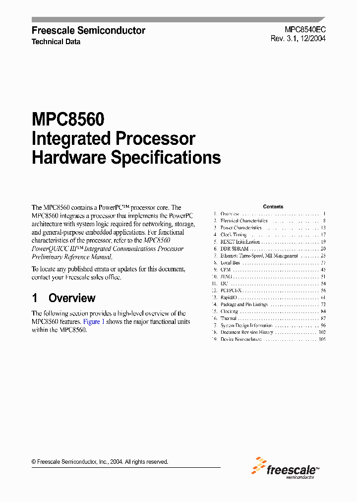 MPC8560PXAPFB_1282579.PDF Datasheet