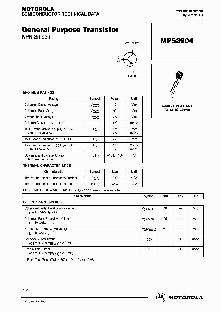 MPS3904_1038285.PDF Datasheet