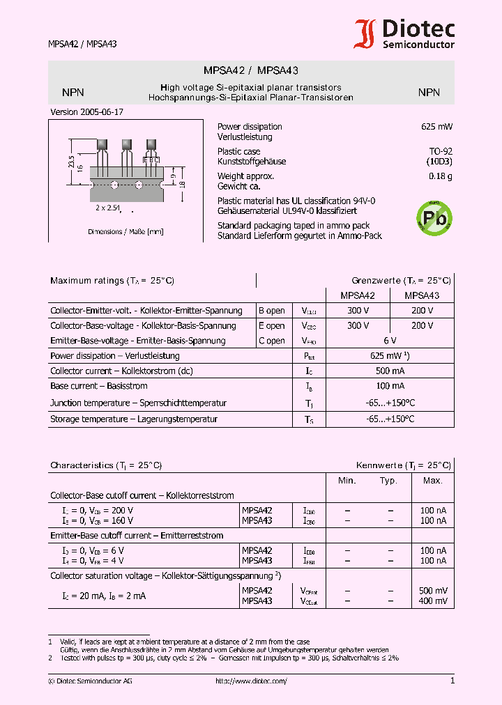 MPSA42_1129343.PDF Datasheet