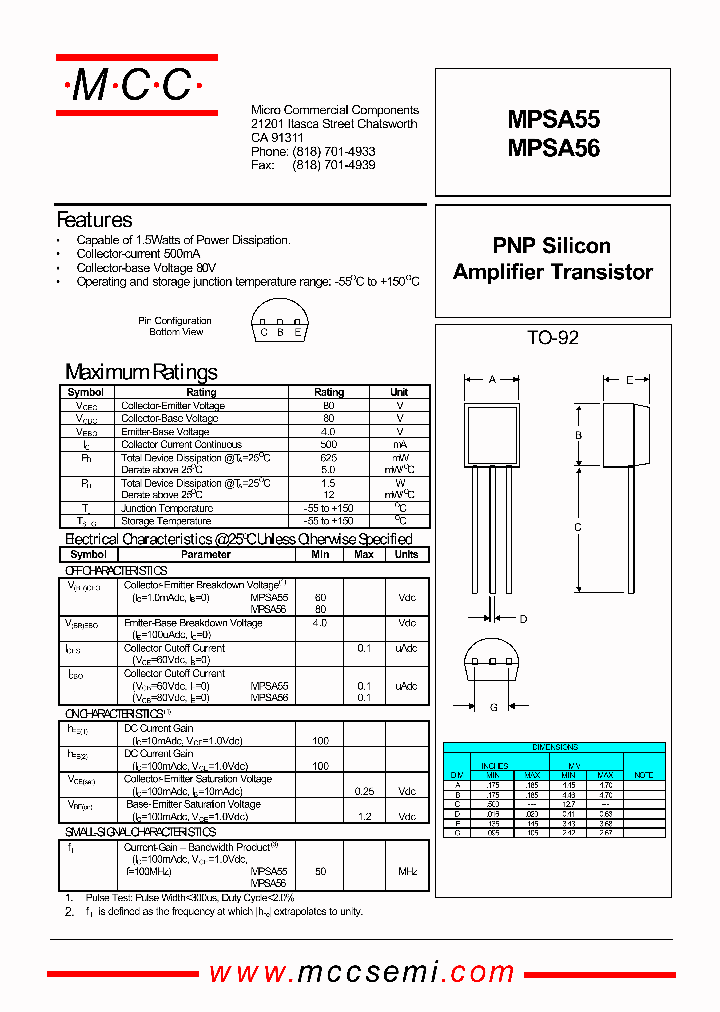 MPSA56_904446.PDF Datasheet
