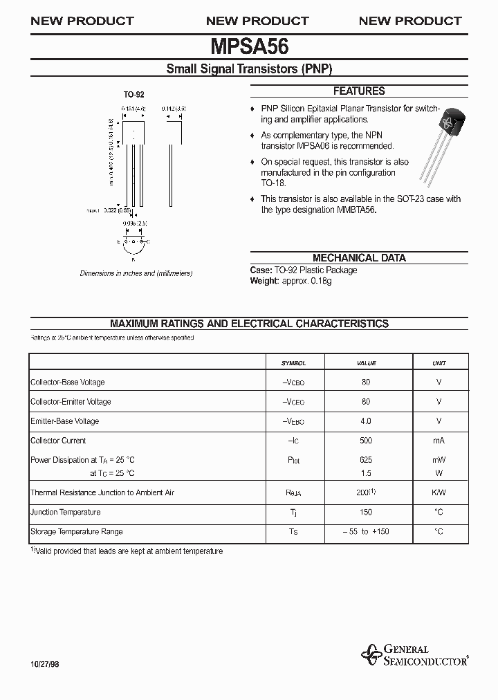 MPSA56_1126846.PDF Datasheet
