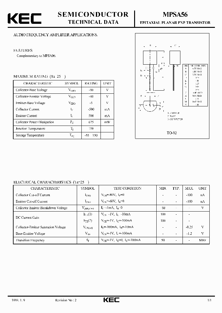 MPSA56_1126847.PDF Datasheet